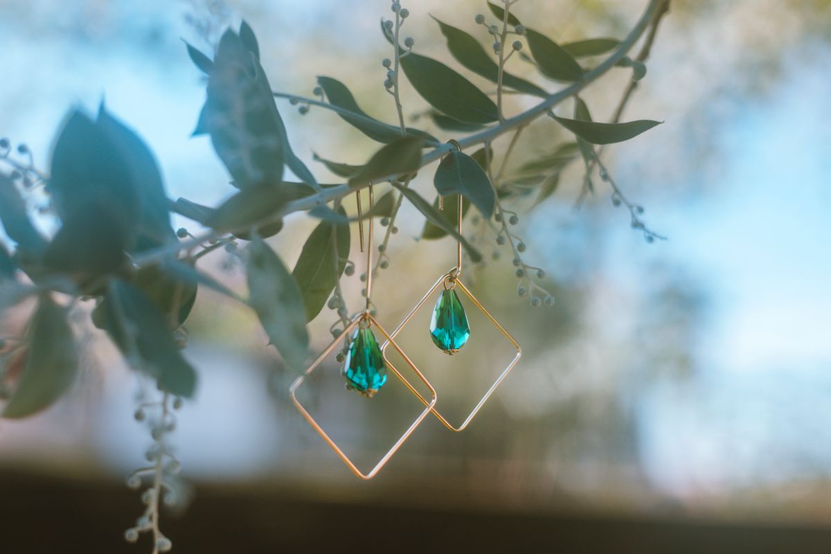 Emerald Crystal Earrings
